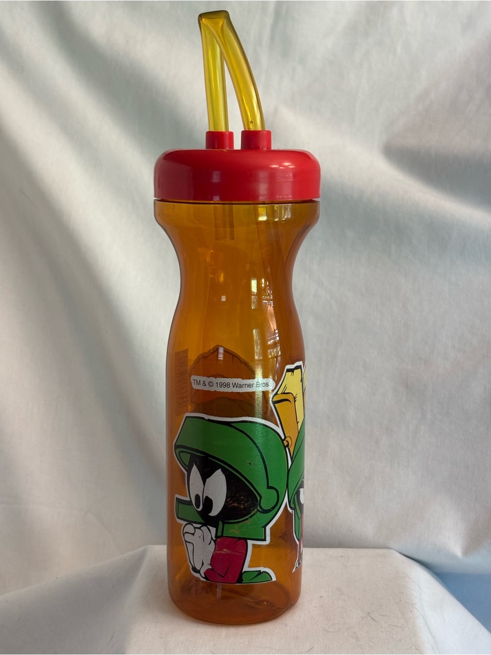 1998 Marvin the Martian Travel cup straw water bottle sipper cup Looney Tune